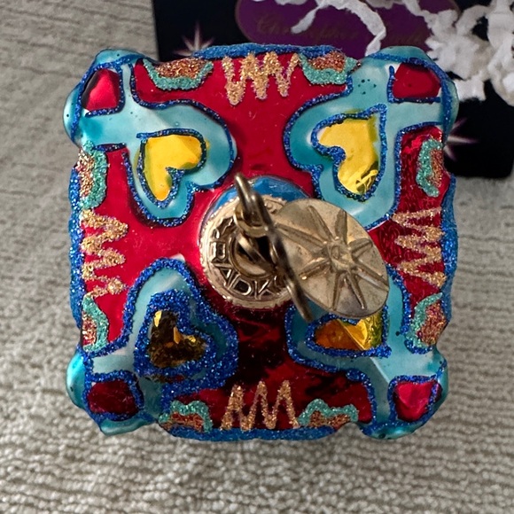 Colorful Glass Dreidel Ornament - Picture 4 of 4